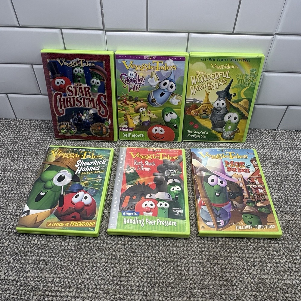 Veggie Tales DVD Collection Lot Of 6 Christian Value Movies
